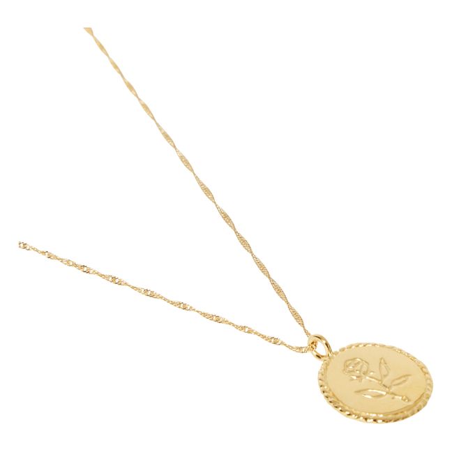 Rose Coin Necklace | Gold