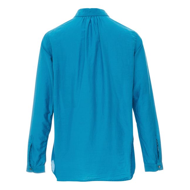 Camisa viscosa y seda | Azul