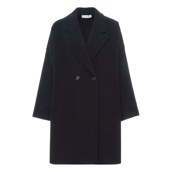 Pomandère - Textured Wool Oversize Coat - Navy blue | Smallable