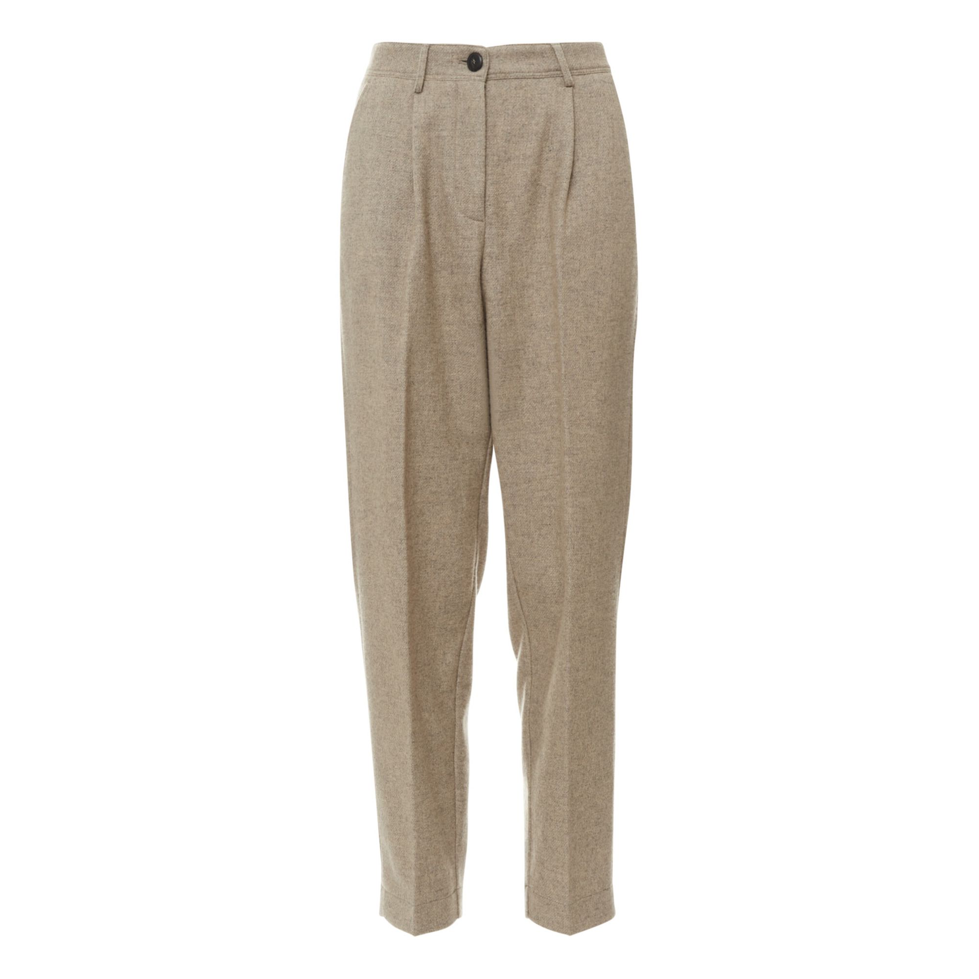 Wool Pleated Trousers Light grey 