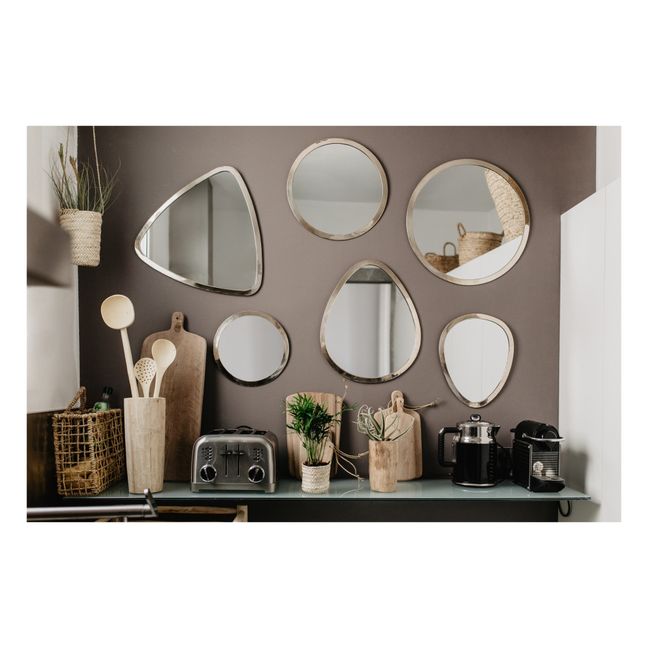 Round Nickel Silver Mirror