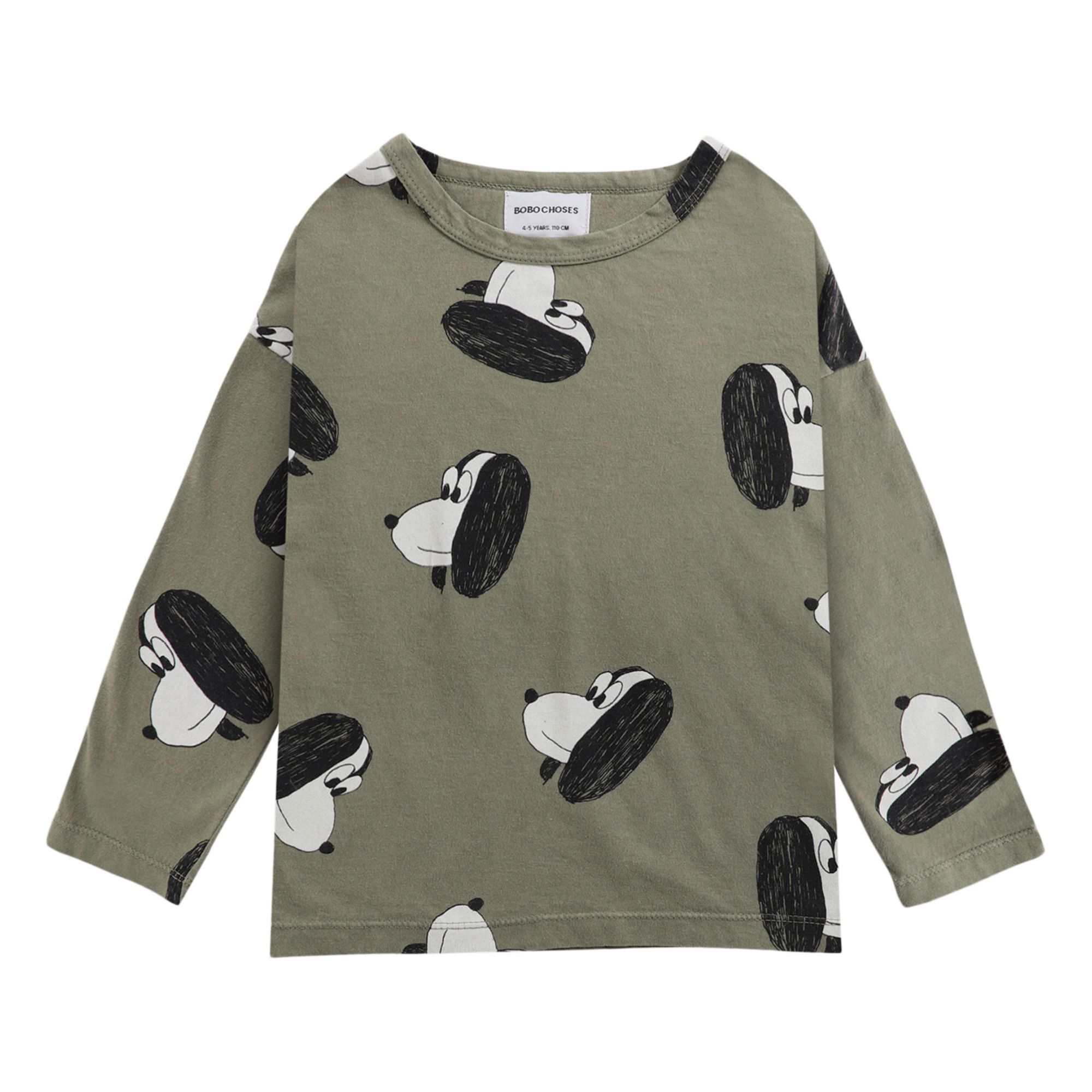 Bobo Choses - T-Shirt Coton Bio Chiens - Fille - Vert kaki