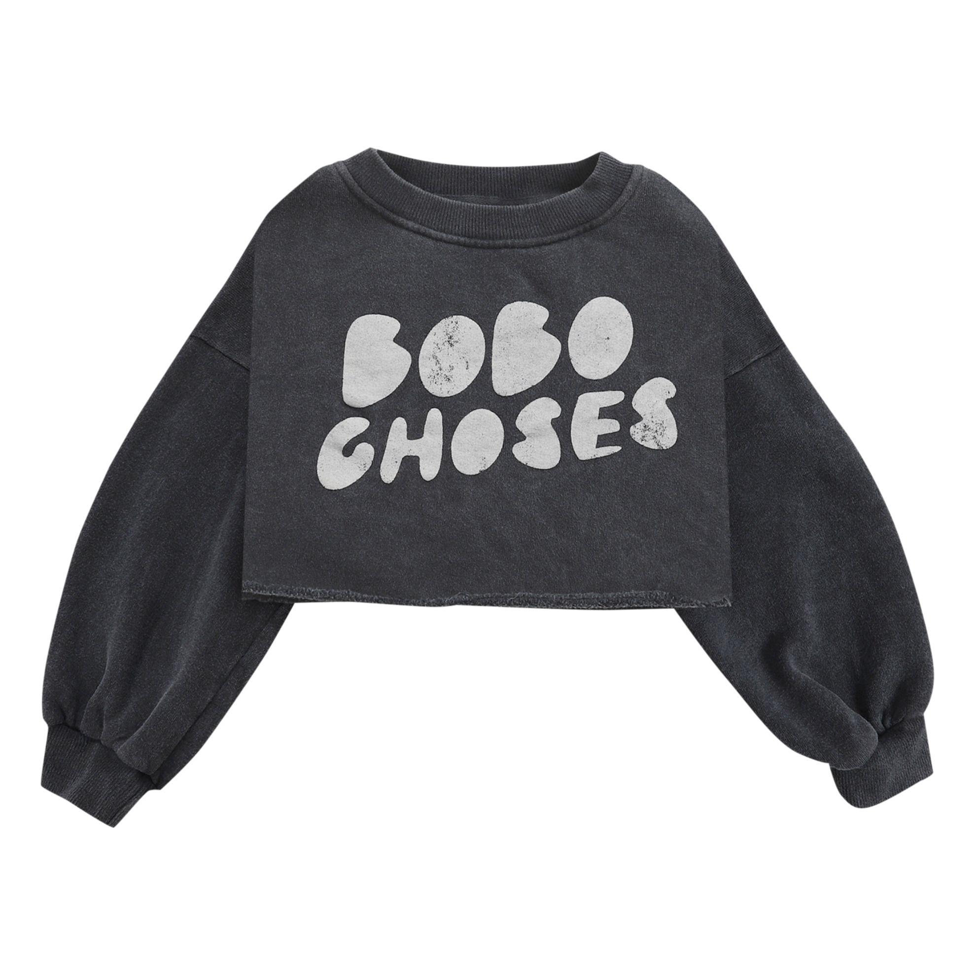 Bobo Choses - Sweat Cropped Coton Bio - Fille - Gris anthracite