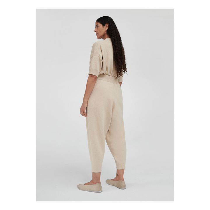 Pantalon lounge femme en coton bio sable