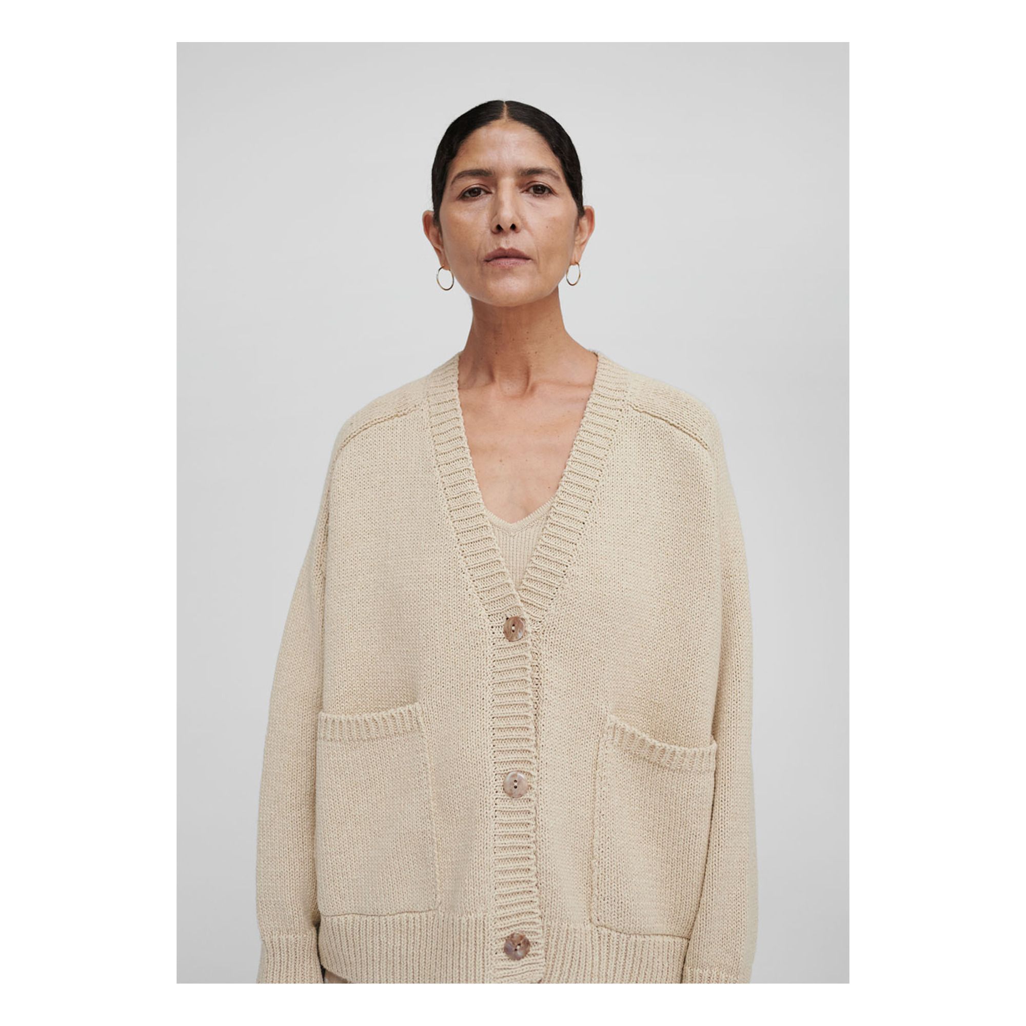 レディースcordera COTTON SADDLE CARDIGAN NATURAL - カーディガン