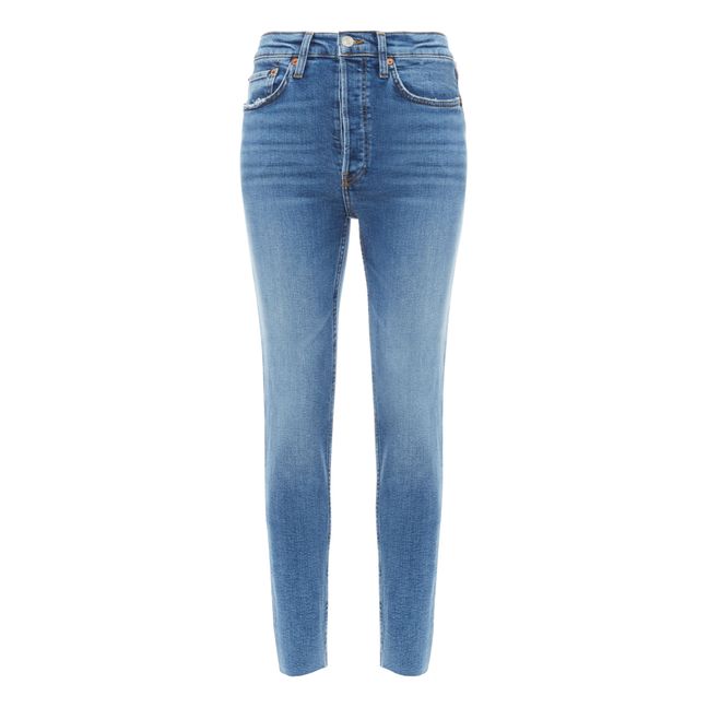 90's High Rise Ankle Crop Jeans  Indigo Storm