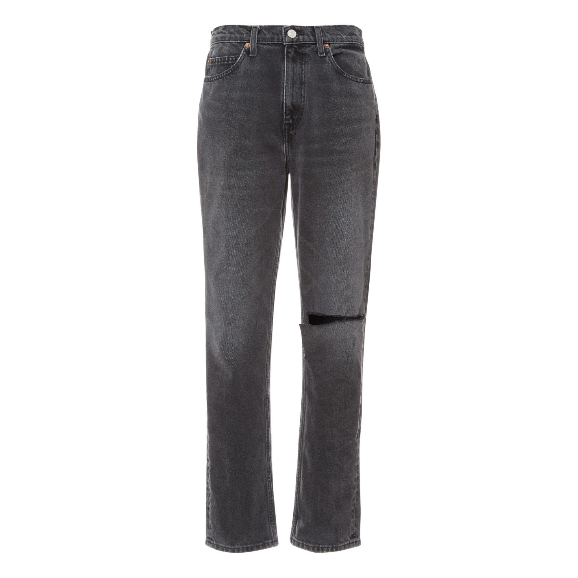 Re/Done - Jean 70's Straight - Femme - Worn Black With Rip