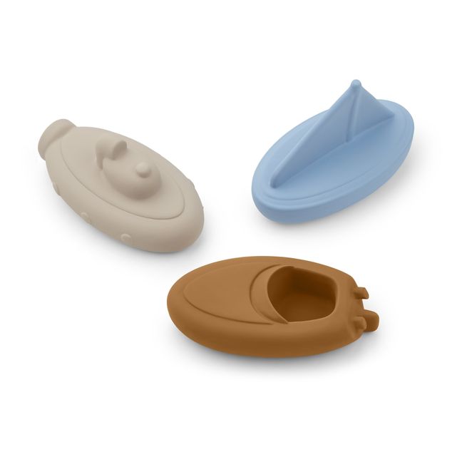 Giocattoli per il bagnetto, modello: Troels, in gomma naturale - Set da 3 Blu