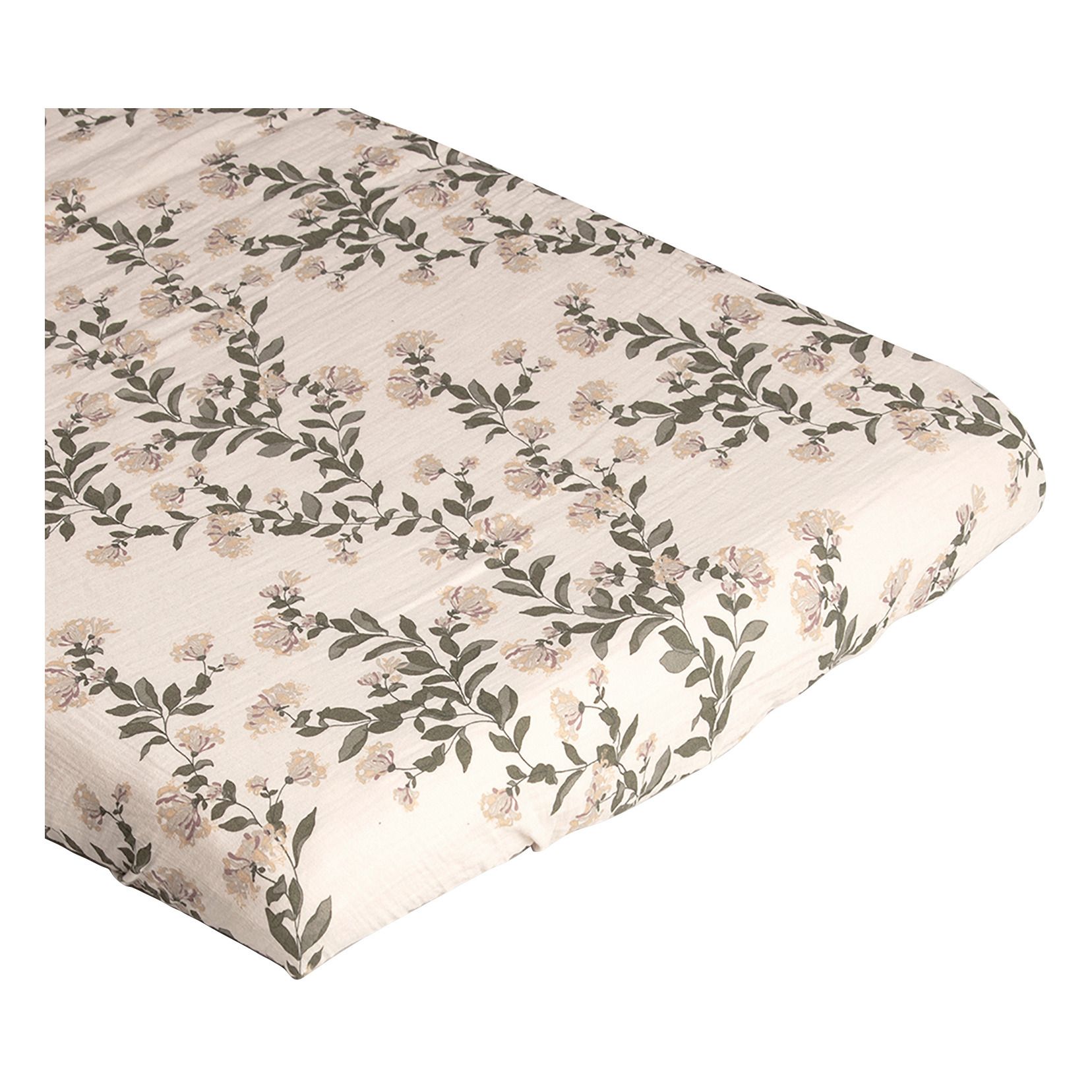 garbo&friends - Drap-housse Honeysuckle en mousseline de coton - Ecru