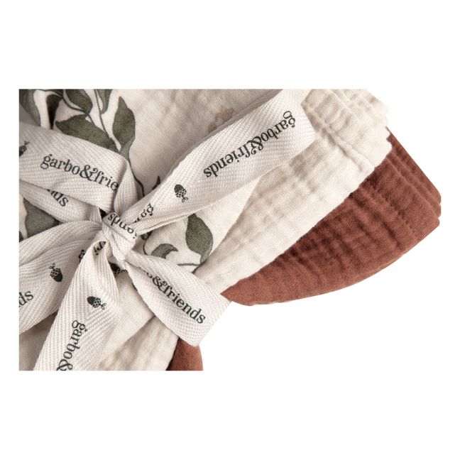 Langes Honeysuckle en mousseline de coton - Set de 3 | Ecru