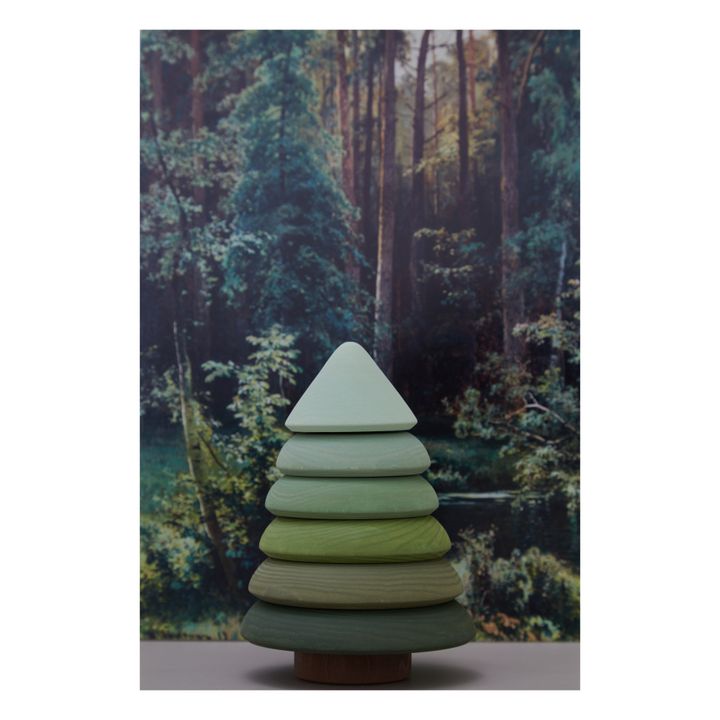 Wooden Stacking Tree | Chrome green- Product image n°1