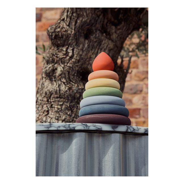 Torre impilabile, modello: Fata, in legno, colori arcobaleno