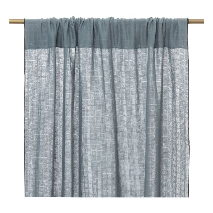 Vorhang aus doppelter Bio-Baumwollgaze 130x280 cm | Blaugrau- Produktbild Nr. 0