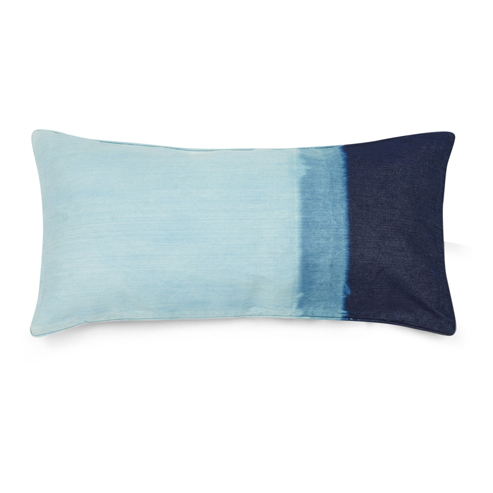 Baan - Coussin denim Dip Dye - Bleu