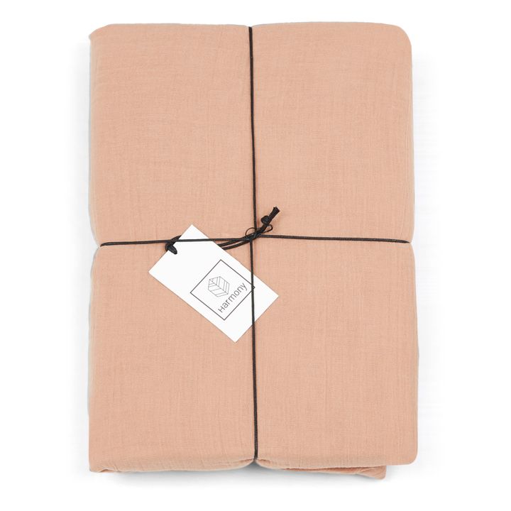 Sábana bajera Dili de velo de algodón | Beige rosado- Imagen del producto n°1