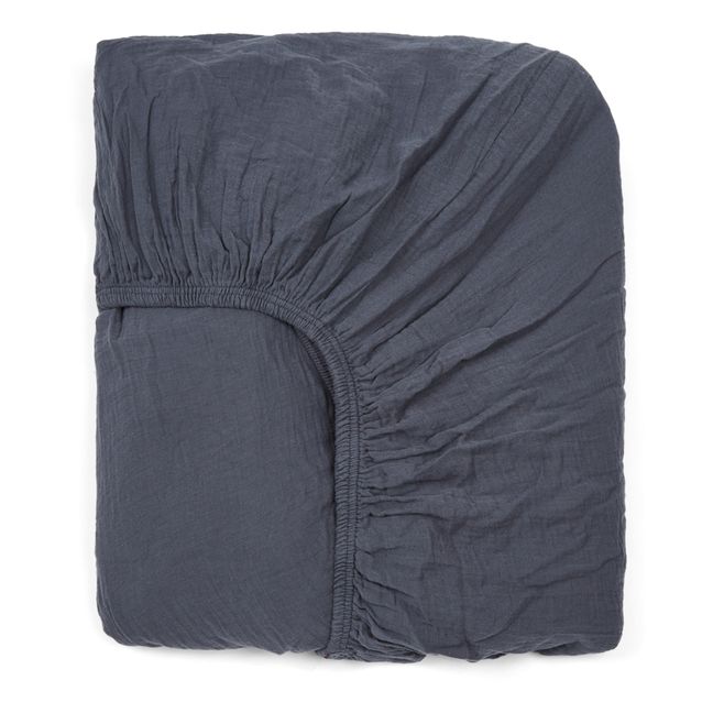 Dili Cotton Voile Fitted Sheet | Navy blue