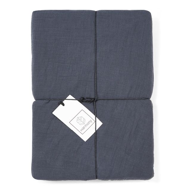 Drap-housse Dili en voile de coton | Bleu marine