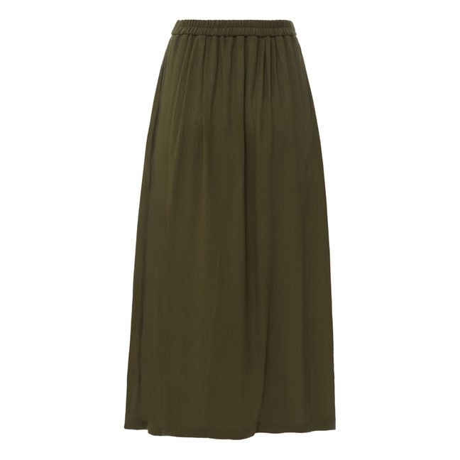 Calais Viscose Wool Skirt Olive green