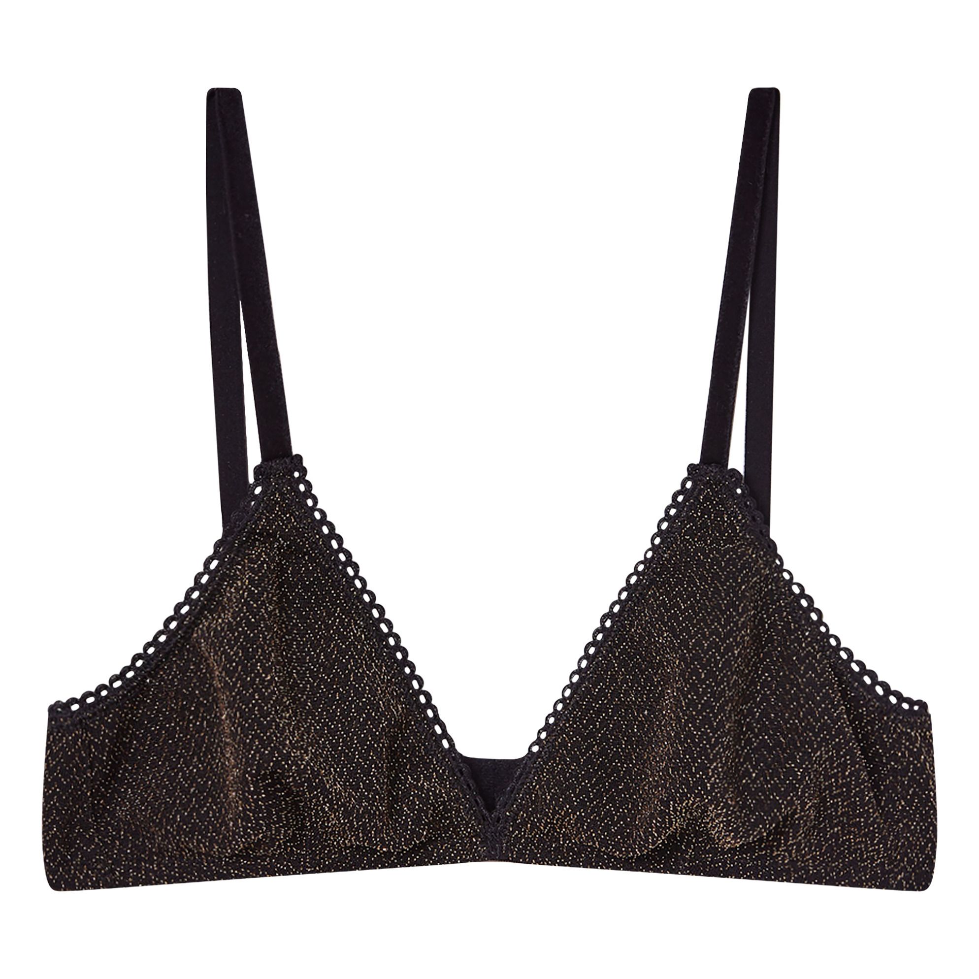 Momoni - Soutien-gorge Amethist Jersey Chevrons Métallisé - Femme - Noir