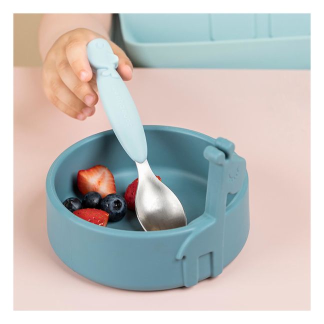 Deer Friends First Meal Silicone Tableware Set | Blue