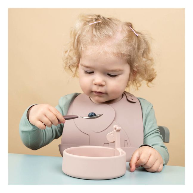 Deer Friends First Meal Silicone Tableware Set | Pink