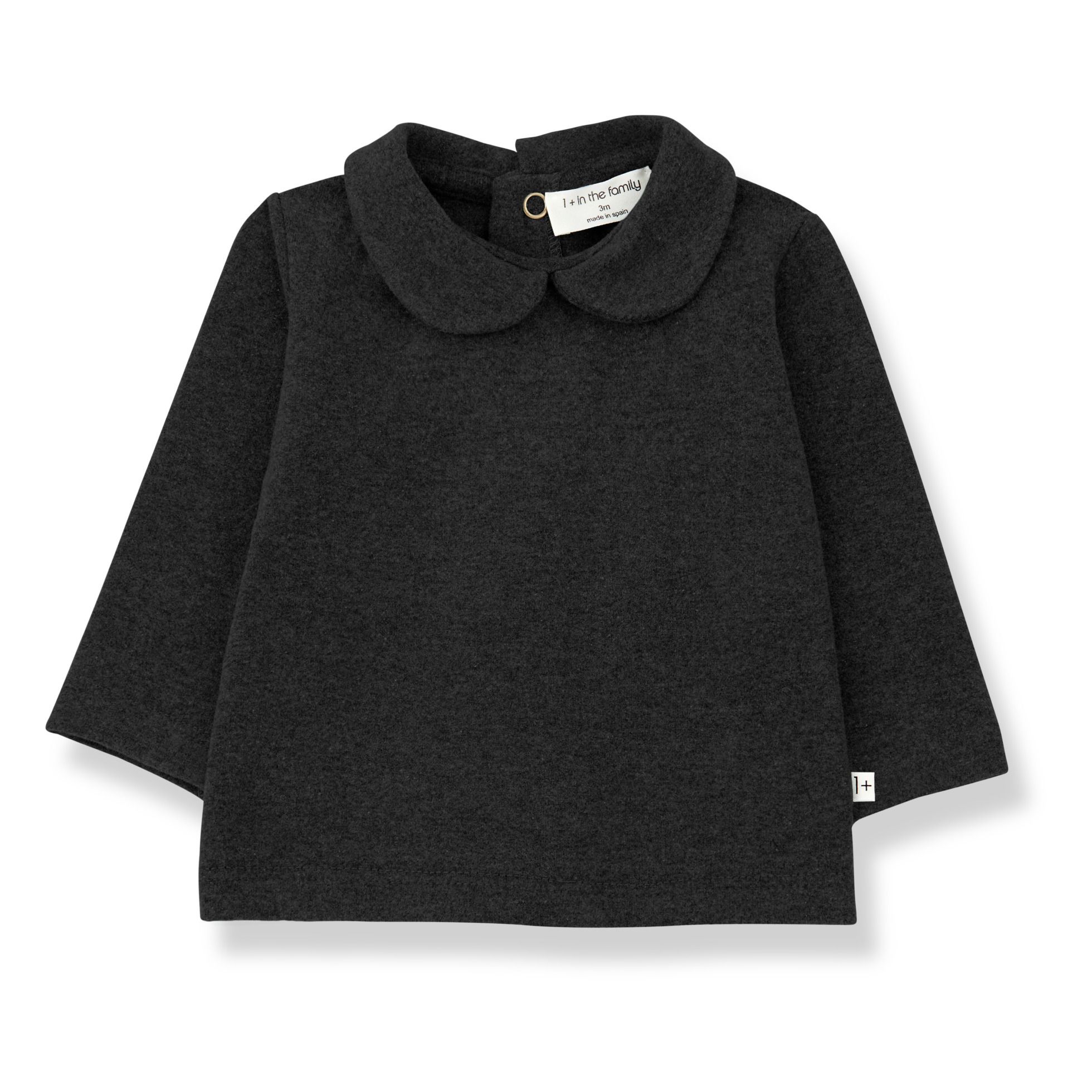 1+ in the family - Blouse Col Claudine Angelica - Fille - Gris foncé