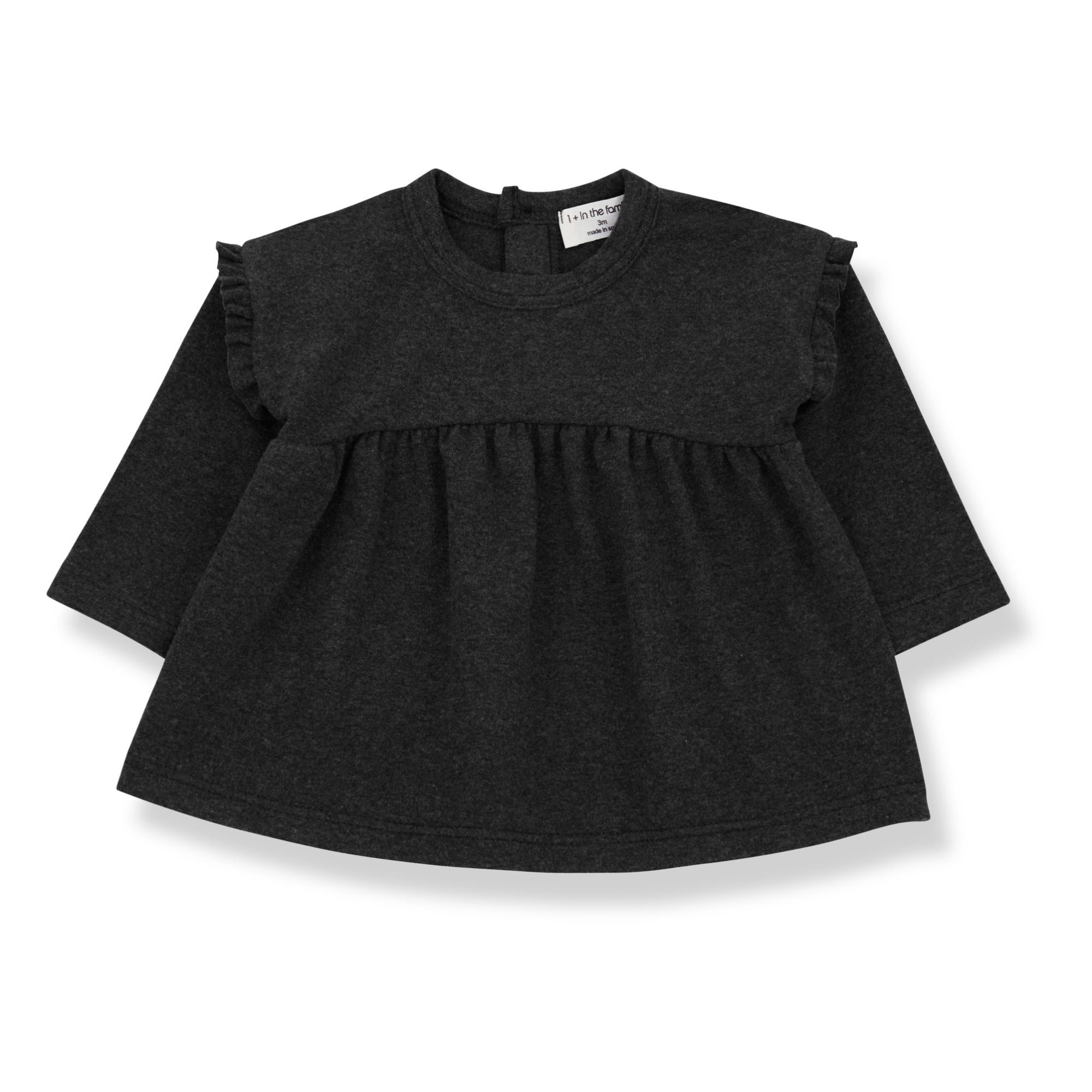 1+ in the family - Blouse Neus - Fille - Gris foncé