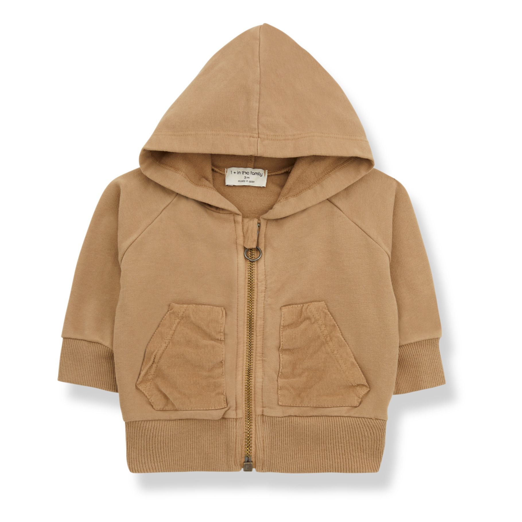 1+ in the family - Hoodie Zippé Quinn - Fille - Camel