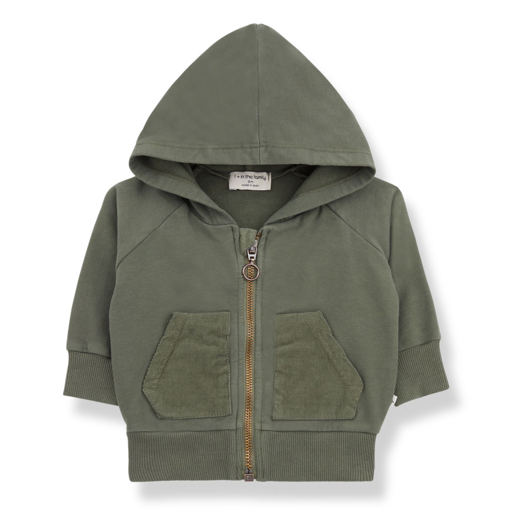 1+ in the family - Hoodie Zippé Quinn - Fille - Vert olive