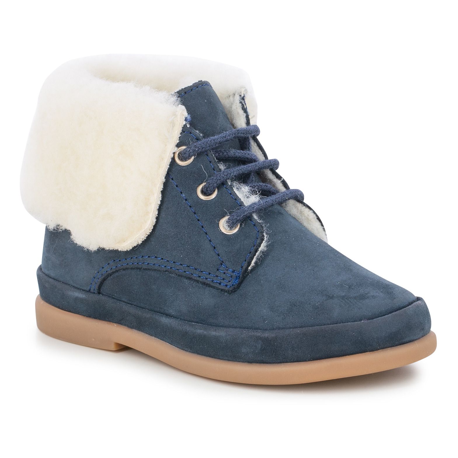 Nubuck Fleece-Lined Boots Navy blue- Product image n°1