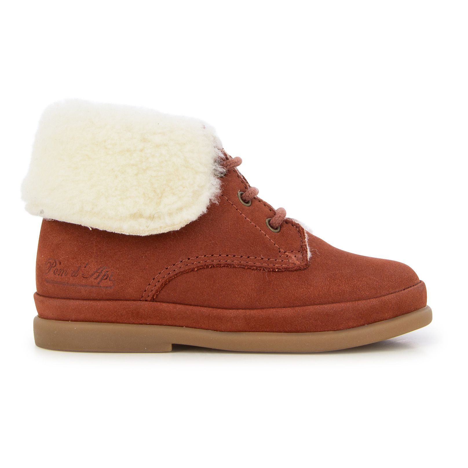 Pom d'Api - Boots Fourrées Nubuck - Fille - Rouille