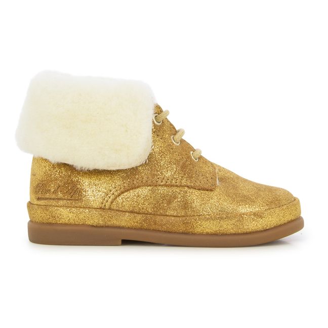Glitter Fleece-Lined Boots Gold