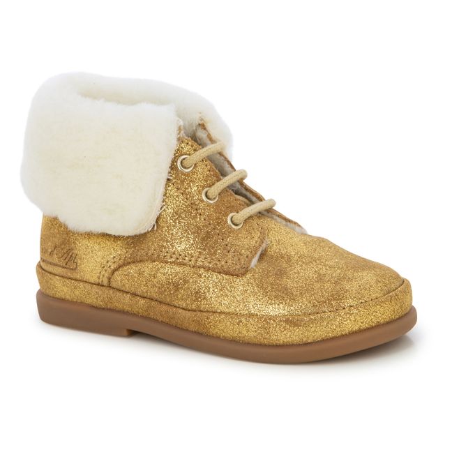 Glitter Fleece-Lined Boots Gold