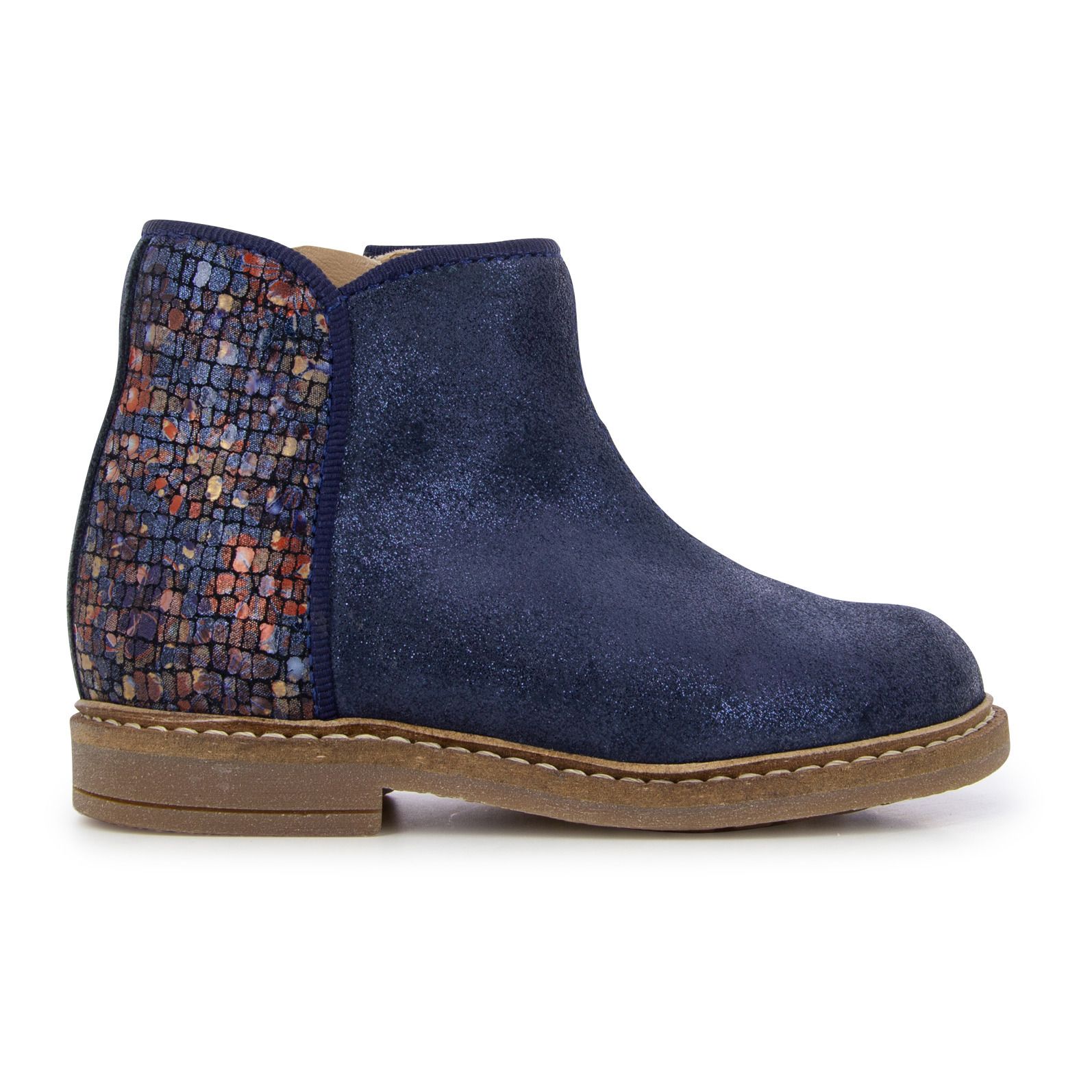 Pom d'Api - Boots Retro Back Zip - Fille - Bleu marine