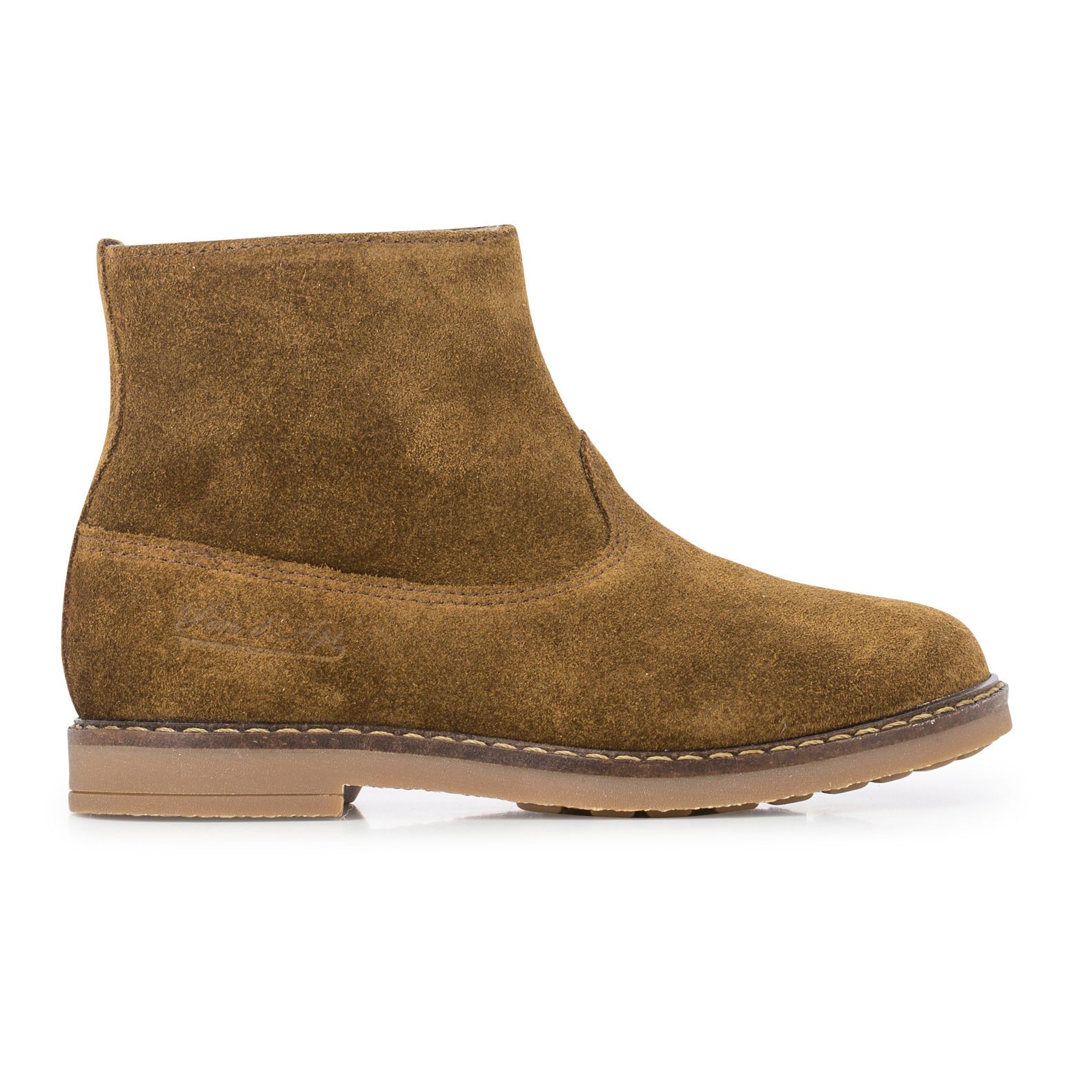 Pom d'Api - Boots Trip Zip Velours - Fille - Café