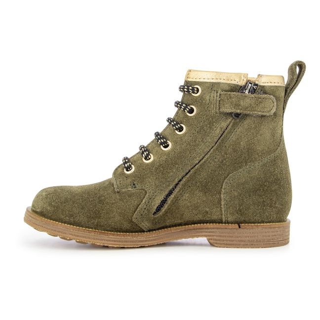Trip Rolls Zip & Lace High-Top Boots Olive green