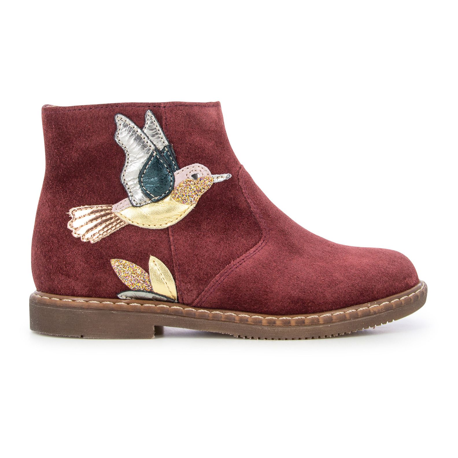 Pom d'Api - Boots City Colibri Zip - Fille - Bordeaux