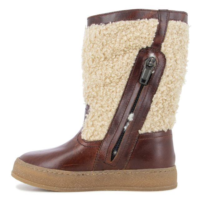 Blitz Cover Zip-Up Sherpa Boots Chocolate