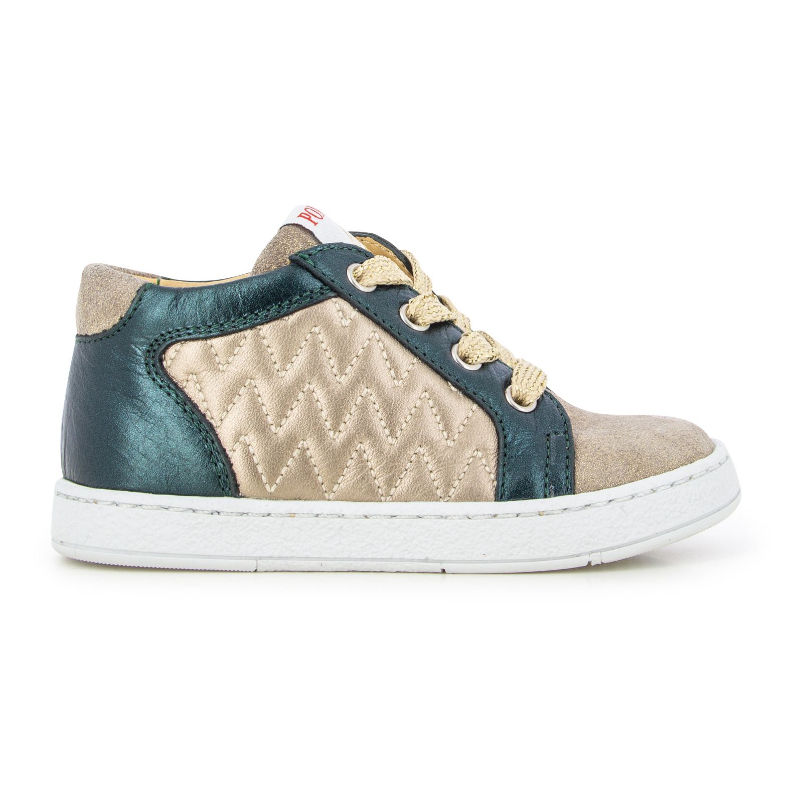 Quilt Zip-Up Sneakers Gold- Product image n°0