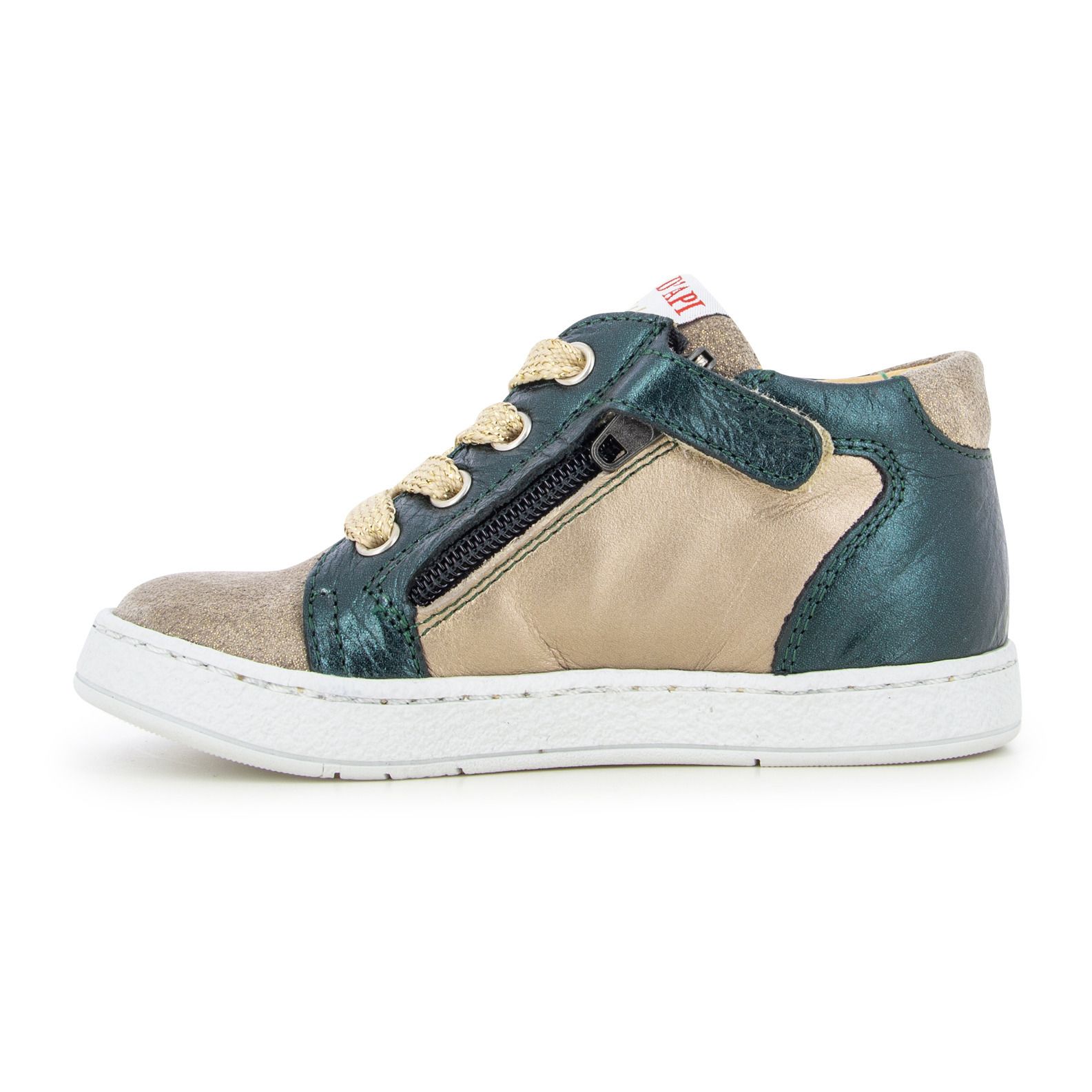 Quilt Zip-Up Sneakers Gold- Product image n°2