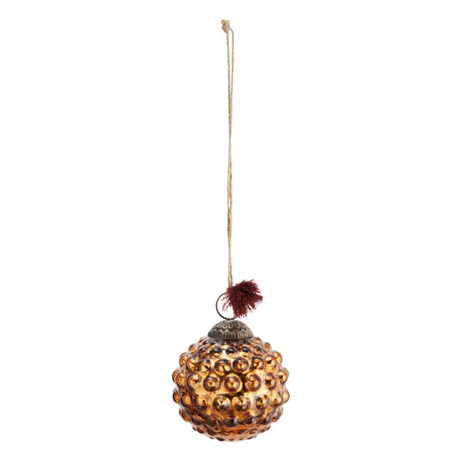 Glass Christmas Bauble Copper red