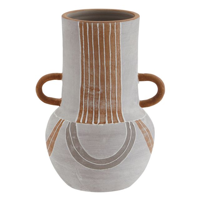 Vase aus Terrakotta mit Einbuchtungen | Terracotta