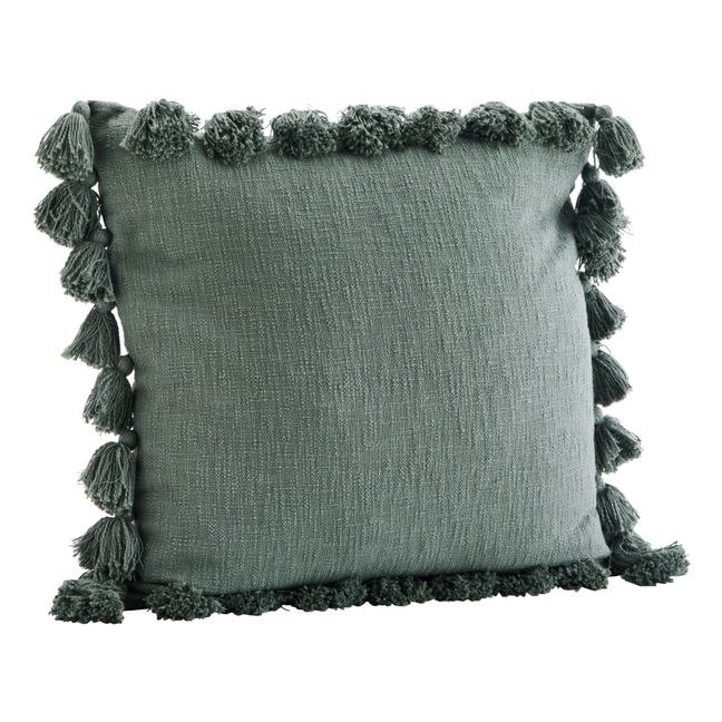 Pompom Cushion Cover Green