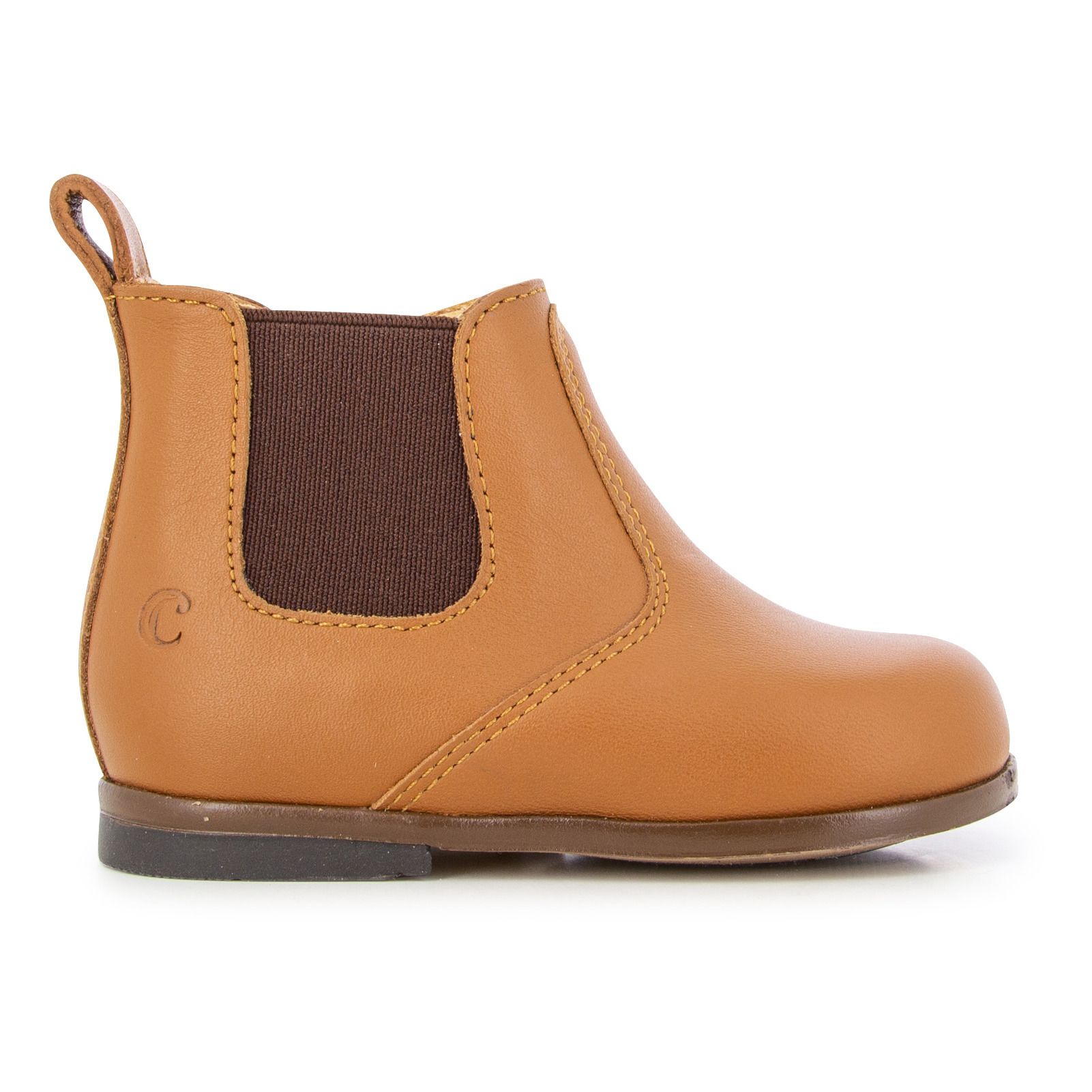 Clotaire - Bottines Zeus Elastiquées Zip Vachette - Fille - Camel
