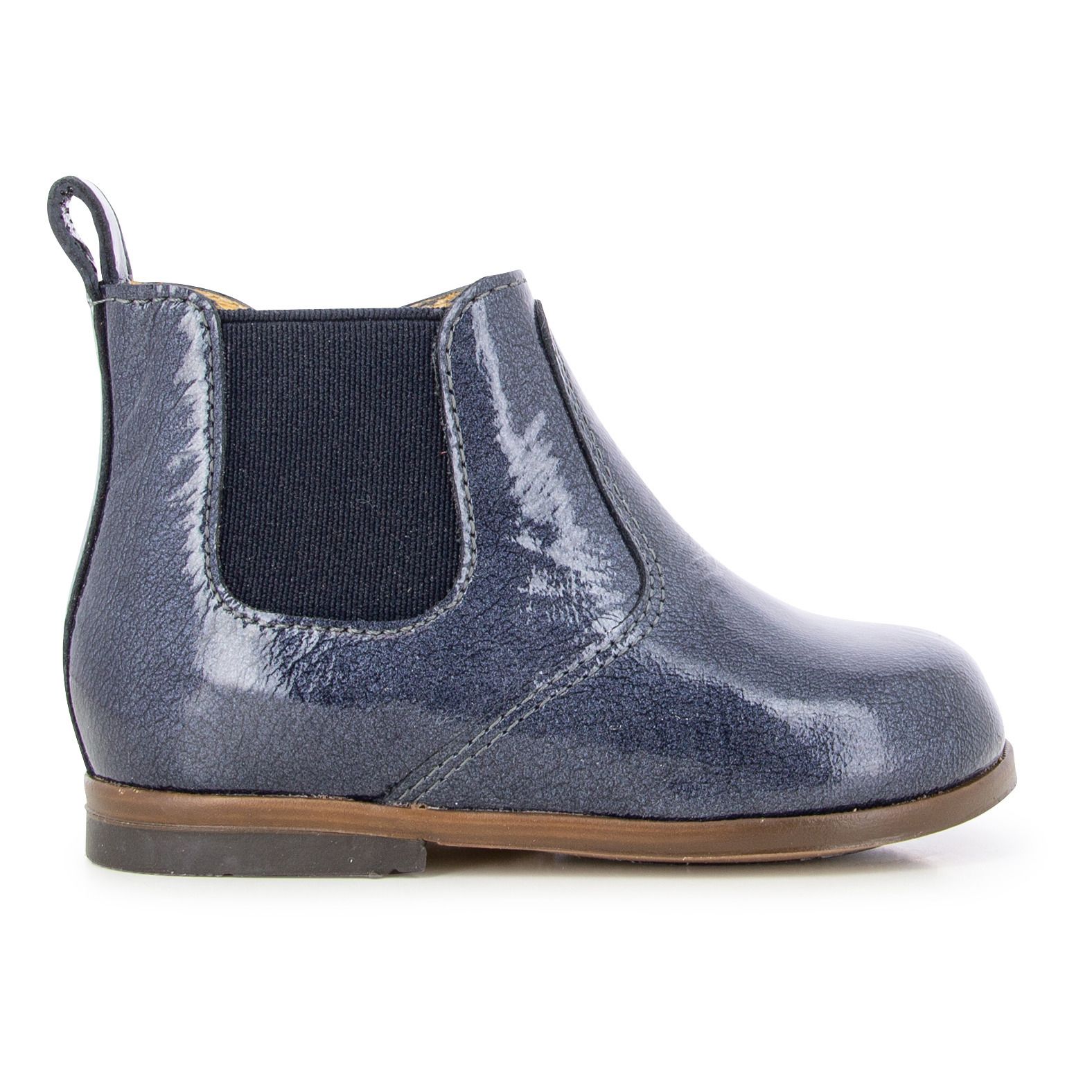 Clotaire - Bottines Zeus Elastiquées Zip Vernies Apache - Fille - Bleu marine