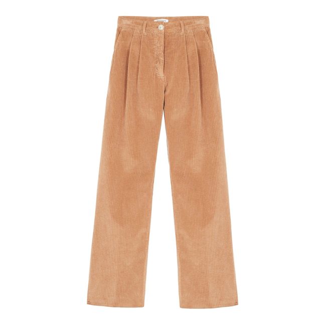 Punat Corduroy Pleated Trousers Tabaco