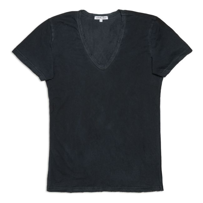 T-shirt, modello: Standard, con scollo a V Nero carbone