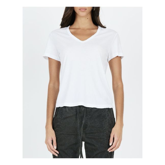 T-shirt, modello: Standard, con scollo a V | Bianco