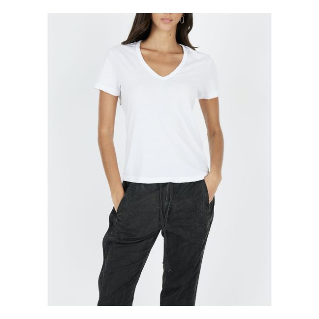 T-Shirt Standard V-Kragen Weiß