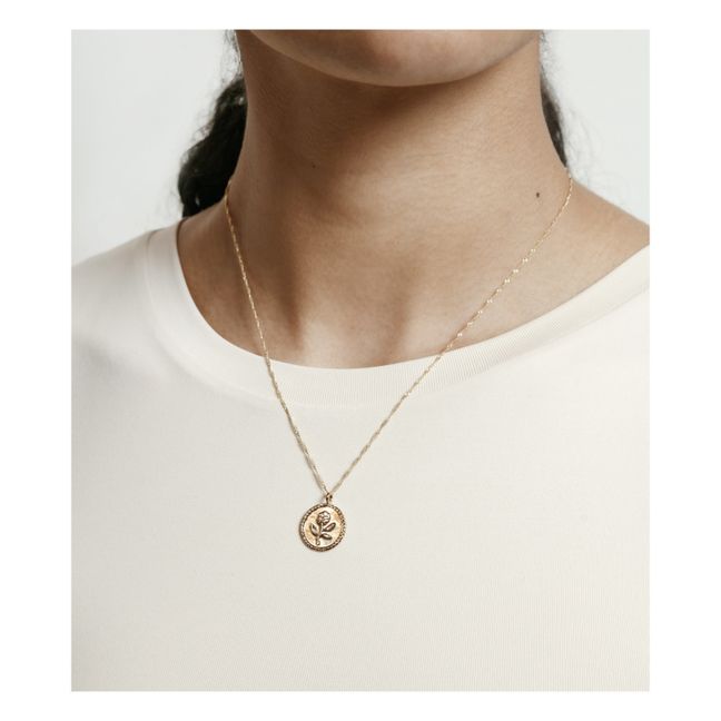 Rose Coin Necklace | Gold